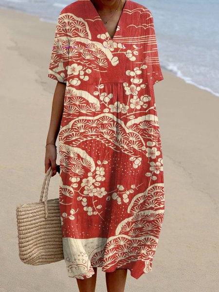 Women Floral Spring/Fall Dress V Neck Long Sleeve Shirt Dress A-Line Dress, Red, Dresses
Women Floral Spring/Fall Dress V Neck Long Sleeve Shirt Dress A-Line Dress, Red, Dresses