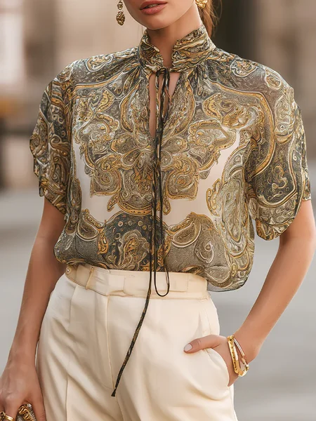 Urban Ethnic Stand Collar Blouse, As picture, Blouses and Shirts
Urban Ethnic Stand Collar Blouse, As picture, Blouses and Shirts