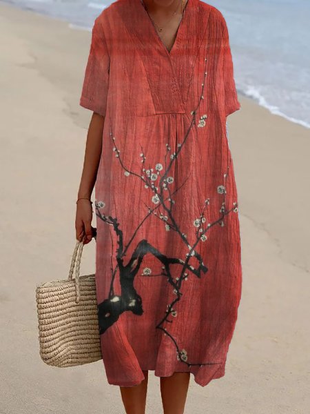 Women Floral Spring/Fall Dress V Neck Long Sleeve Shirt Dress A-Line Dress, Red, Dresses
Women Floral Spring/Fall Dress V Neck Long Sleeve Shirt Dress A-Line Dress, Red, Dresses