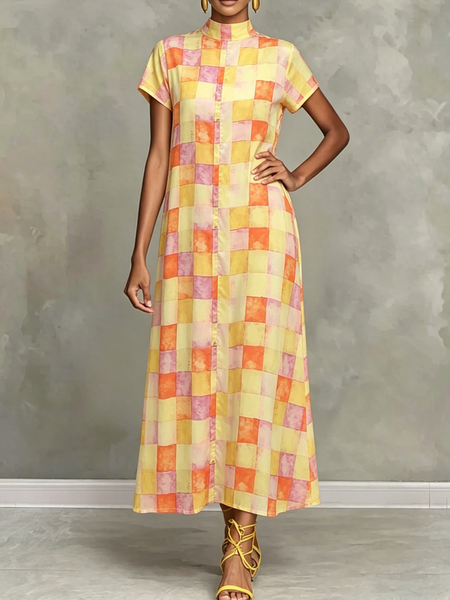 Urban Geometric Stand Collar Maxi Dress, As picture, Maxi Dresses
Urban Geometric Stand Collar Maxi Dress, As picture, Maxi Dresses