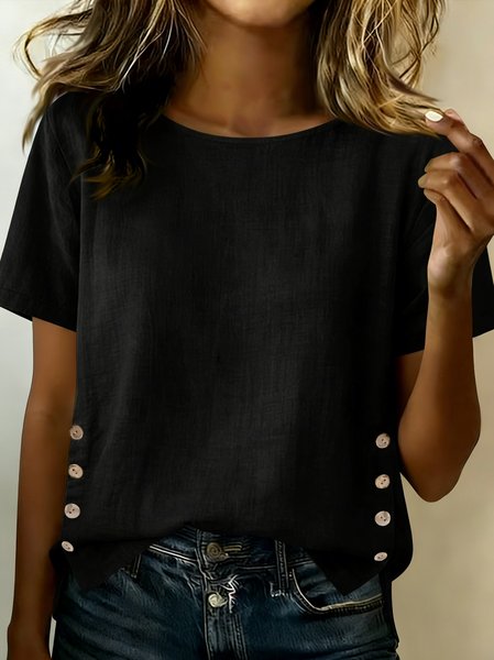Vintage Plain Crew Neck Long Sleeve T-shirt, Black, T-shirts
Vintage Plain Crew Neck Long Sleeve T-shirt, Black, T-shirts
