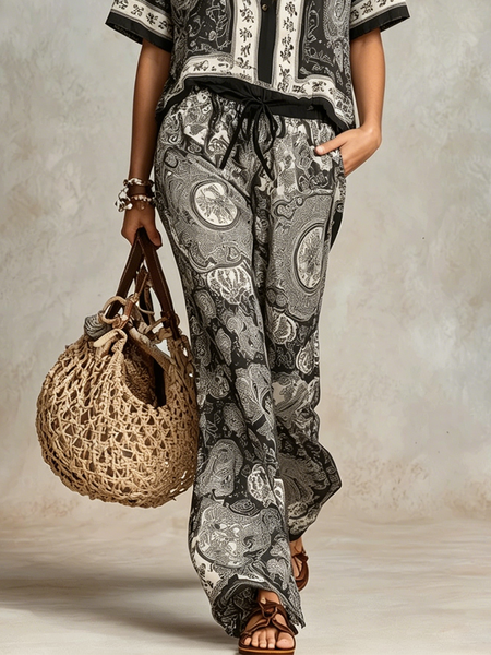 Casual Ethnic Straight Pants, As picture, Pants
Casual Ethnic Straight Pants, As picture, Pants