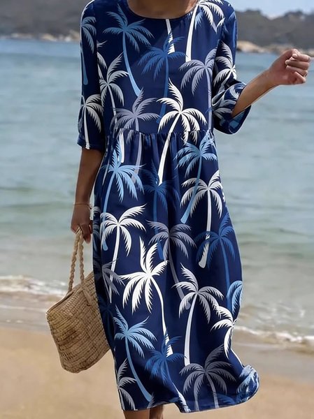 Women Tropical Summer Dress Crew Neck Short Sleeve Fit & Flare Dress A-Line Dress, Deep blue, Dresses
Women Tropical Summer Dress Crew Neck Short Sleeve Fit & Flare Dress A-Line Dress, Deep blue, Dresses