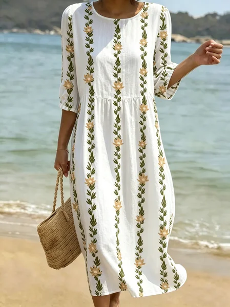 Women Floral Summer Dress Crew Neck Short Sleeve Fit & Flare Dress A-Line Dress, White, Dresses
Women Floral Summer Dress Crew Neck Short Sleeve Fit & Flare Dress A-Line Dress, White, Dresses