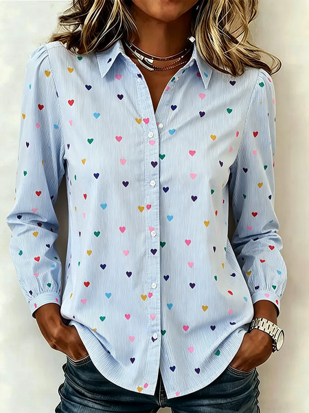 Shirt Collar Long Sleeve Striped Regular Loose Shirt For Women, Blue, Shirts
Shirt Collar Long Sleeve Striped Regular Loose Shirt For Women, Blue, Shirts