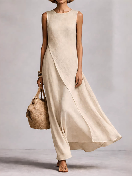 Women Plain Summer Dress Crew Neck Sleeveless Tank A-Line Dress, Khaki, Dresses
Women Plain Summer Dress Crew Neck Sleeveless Tank A-Line Dress, Khaki, Dresses