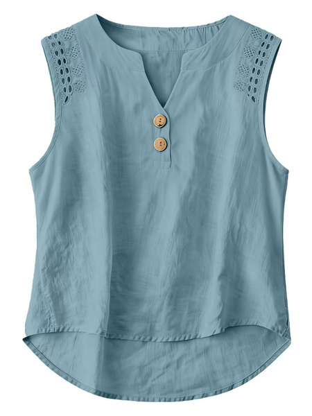 V Neck Sleeveless Plain Lace Regular Loose Blouse For Women, Blue, Tanks & Camis
V Neck Sleeveless Plain Lace Regular Loose Blouse For Women, Blue, Tanks & Camis