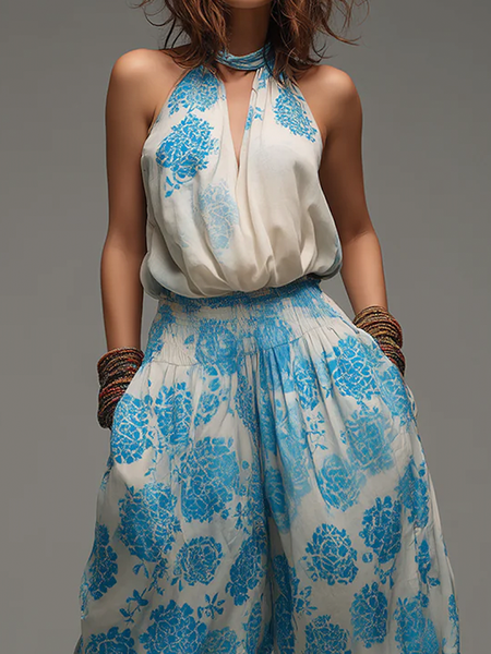 Urban Floral Printing Halter Neck Tank Top, As picture, Tanks and Camis
Urban Floral Printing Halter Neck Tank Top, As picture, Tanks and Camis