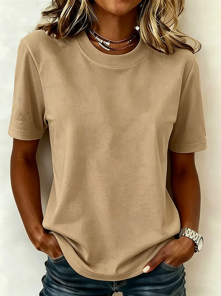 Women Plain Short Sleeve Tee T-shirt Crew Neck Printing Casual Graphic Tee Summer Top, Khaki, T-Shirts
Women Plain Short Sleeve Tee T-shirt Crew Neck Printing Casual Graphic Tee Summer Top, Khaki, T-Shirts