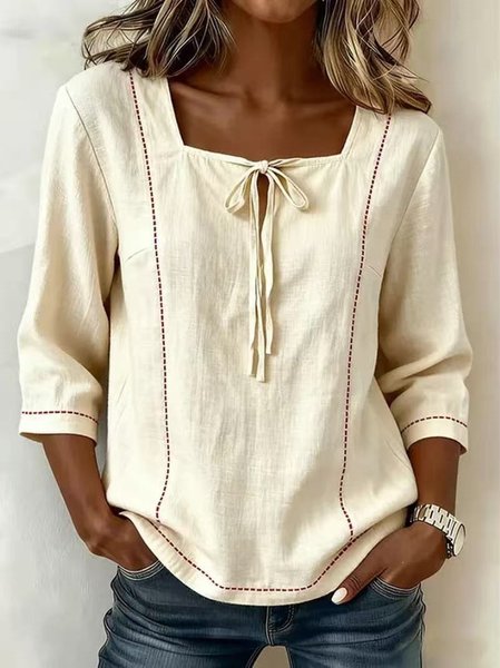 Square Neck Half Sleeve Plain Lightweight Loose Blouse For Women, Apricot, Blouses
Square Neck Half Sleeve Plain Lightweight Loose Blouse For Women, Apricot, Blouses
