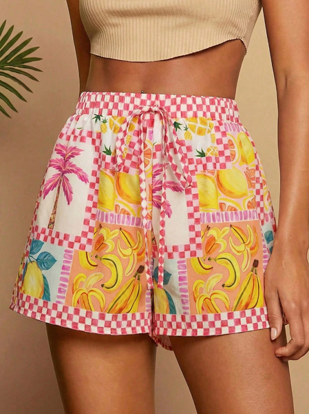 Casual Floral Mid Waist Straight Pants Shorts, As picture, Shorts
Casual Floral Mid Waist Straight Pants Shorts, As picture, Shorts