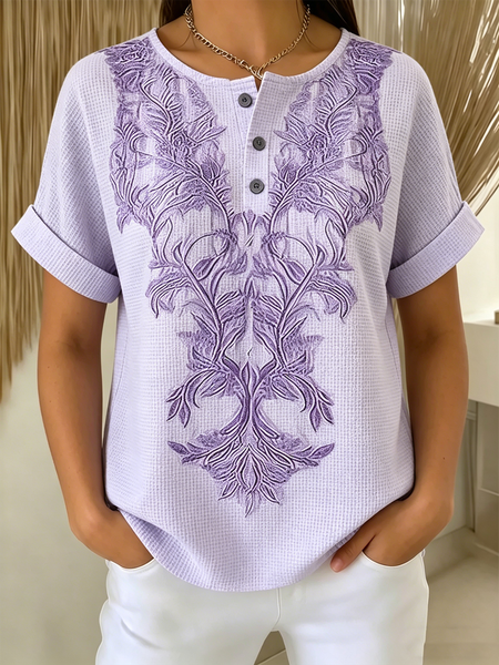 Vintage Geometric Short Sleeve T-shirt, Purple, T-shirts
Vintage Geometric Short Sleeve T-shirt, Purple, T-shirts
