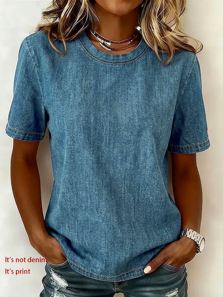 Women Plain Short Sleeve Tee T-shirt Crew Neck Printing Casual Graphic Tee Summer Top, Light blue, T-Shirts
Women Plain Short Sleeve Tee T-shirt Crew Neck Printing Casual Graphic Tee Summer Top, Light blue, T-Shirts