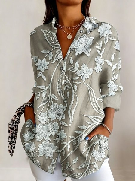 Shawl Collar Long Sleeve 3D Printing Regular Loose Shirt For Women, As picture, Shirts
Shawl Collar Long Sleeve 3D Printing Regular Loose Shirt For Women, As picture, Shirts
