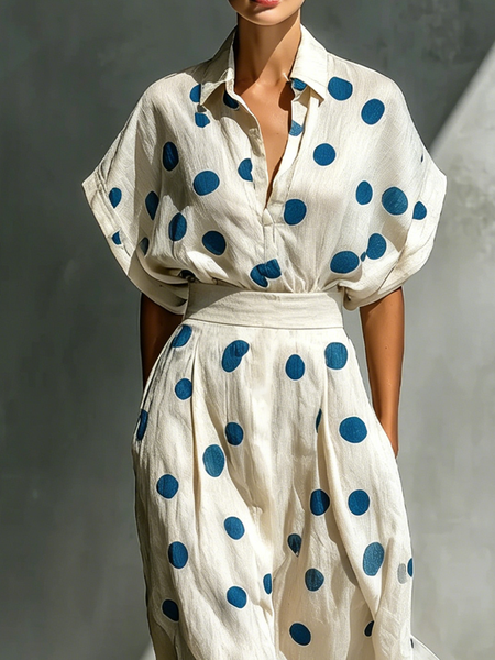 Cotton And Linen Casual Polka Dots Shirt Collar Shirt, As picture, Blouses and Shirts
Cotton And Linen Casual Polka Dots Shirt Collar Shirt, As picture, Blouses and Shirts