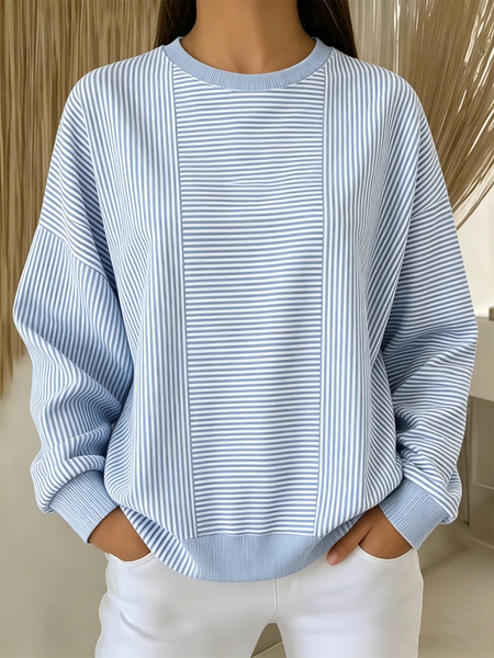 Casual Striped Sweatshirt, Blue, Hoodies & Sweatshirts
Casual Striped Sweatshirt, Blue, Hoodies & Sweatshirts