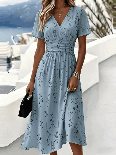 Women Leaf Summer Dress V Neck Short Sleeve Beach Dress A-Line Dress, Blue, Dresses
Women Leaf Summer Dress V Neck Short Sleeve Beach Dress A-Line Dress, Blue, Dresses
