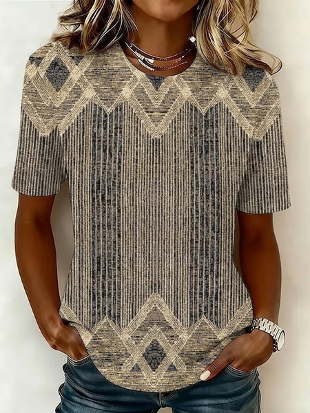 Women Abstract Short Sleeve Tee T-shirt Crew Neck Printing Casual Graphic Tee Summer Top, Brown, T-Shirts
Women Abstract Short Sleeve Tee T-shirt Crew Neck Printing Casual Graphic Tee Summer Top, Brown, T-Shirts