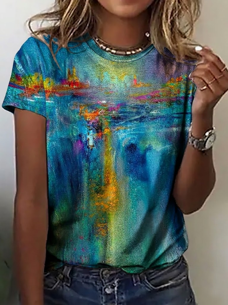 Casual Ombre Crew Neck Short Sleeve T-shirt, Green, T-shirts
Casual Ombre Crew Neck Short Sleeve T-shirt, Green, T-shirts