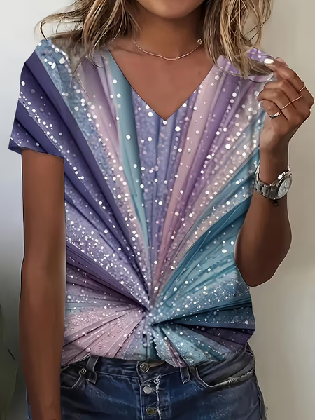 Women Abstract Short Sleeve Tee T-shirt V Neck Printing Vintage Summer Top, Purple, T-Shirts
Women Abstract Short Sleeve Tee T-shirt V Neck Printing Vintage Summer Top, Purple, T-Shirts