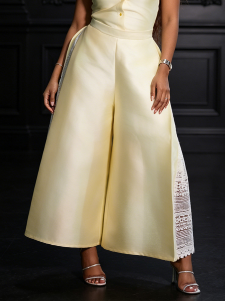 Urban Color Block Wide Leg Pants, Light yellow, Pants
Urban Color Block Wide Leg Pants, Light yellow, Pants
