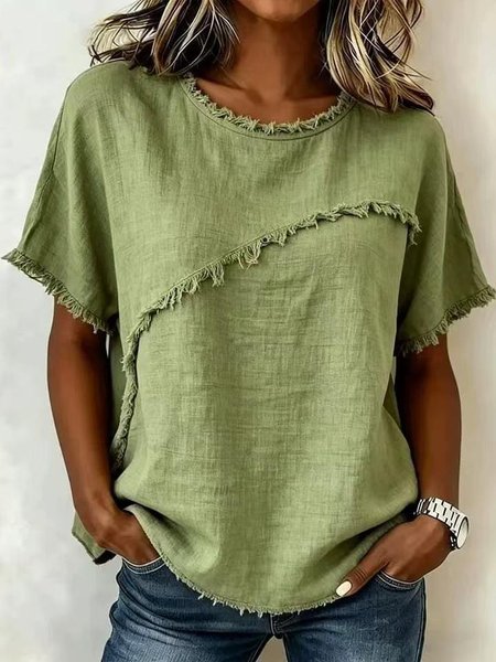 Vintage Plain Crew Neck Short Sleeve T-shirt, Green, T-shirts
Vintage Plain Crew Neck Short Sleeve T-shirt, Green, T-shirts