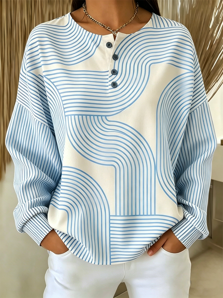 Casual Striped Sweatshirt, Blue, Hoodies & Sweatshirts
Casual Striped Sweatshirt, Blue, Hoodies & Sweatshirts