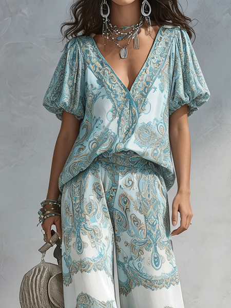 Vacation Ethnic V Neck Blouse, As picture, Blouses and Shirts
Vacation Ethnic V Neck Blouse, As picture, Blouses and Shirts