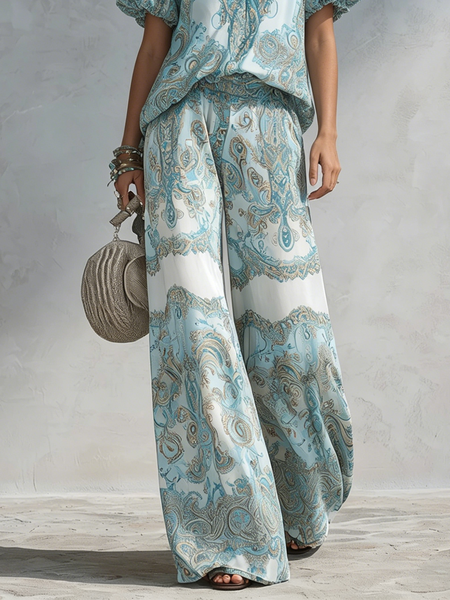 Vacation Ethnic Wide Leg Pants, As picture, Pants
Vacation Ethnic Wide Leg Pants, As picture, Pants