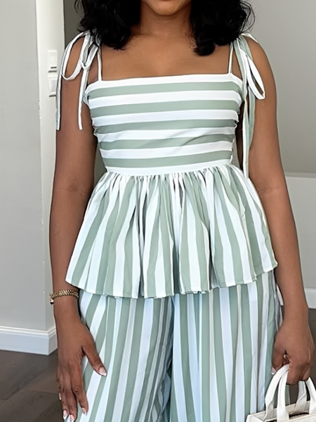 Vacation Striped Square Neck Blouse, Green, Blouses and Shirts
Vacation Striped Square Neck Blouse, Green, Blouses and Shirts