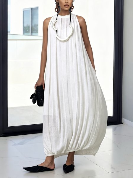 Cotton And Linen Casual Plain Distressing Crew Neck Maxi Dress, White, Maxi Dresses
Cotton And Linen Casual Plain Distressing Crew Neck Maxi Dress, White, Maxi Dresses