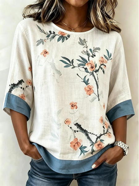 Women 3D Printing Crew Neck Three Quarter Sleeve Shirt Vintage Daily Spring/Fall Top, White, Blouses
Women 3D Printing Crew Neck Three Quarter Sleeve Shirt Vintage Daily Spring/Fall Top, White, Blouses