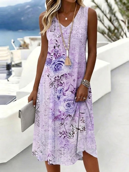 Women Floral Summer Dress V Neck Sleeveless Tank A-Line Dress, As picture, Dresses
Women Floral Summer Dress V Neck Sleeveless Tank A-Line Dress, As picture, Dresses