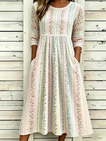Women Floral Summer Printing Dress Crew Neck Half Sleeve H-Line Dress, As picture, Dresses
Women Floral Summer Printing Dress Crew Neck Half Sleeve H-Line Dress, As picture, Dresses