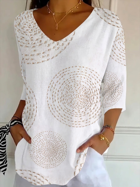 Women Abstract Three Quarter Sleeve Tee T-shirt V Neck Printing Casual Graphic Tee Spring/Fall Top, White, T-Shirts
Women Abstract Three Quarter Sleeve Tee T-shirt V Neck Printing Casual Graphic Tee Spring/Fall Top, White, T-Shirts