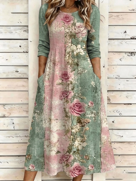 Women Floral Summer Dress Crew Neck Half Sleeve A-Line Dress, As picture, Dresses
Women Floral Summer Dress Crew Neck Half Sleeve A-Line Dress, As picture, Dresses