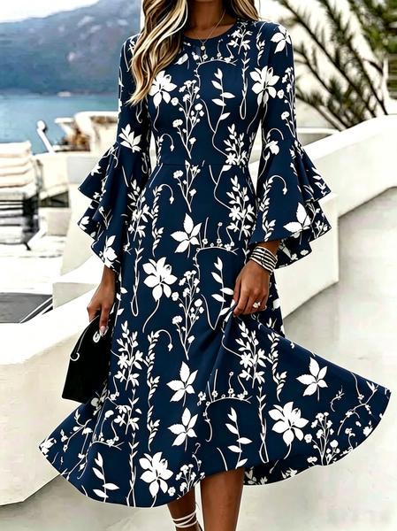 Women Floral Bell Sleeve Summer Dress V Neck Half Sleeve A-Line Dress, Purplish blue, Dresses
Women Floral Bell Sleeve Summer Dress V Neck Half Sleeve A-Line Dress, Purplish blue, Dresses