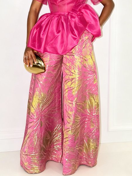 Elegant Random Print Jacquard Wide Leg Pants, As picture, Pants
Elegant Random Print Jacquard Wide Leg Pants, As picture, Pants