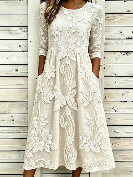 Women Floral Half Sleeve Crew Neck Printing Dress Daily Casual Maxi H-Line Summer Dress, Apricot, Casual Dresses
Women Floral Half Sleeve Crew Neck Printing Dress Daily Casual Maxi H-Line Summer Dress, Apricot, Casual Dresses