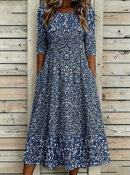 Women Abstract Half Sleeve Crew Neck Printing Dress Daily Casual Maxi H-Line Summer Dress, Navyblue, Casual Dresses
Women Abstract Half Sleeve Crew Neck Printing Dress Daily Casual Maxi H-Line Summer Dress, Navyblue, Casual Dresses
