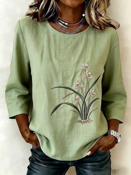 Women Floral Crew Neck Half Sleeve Blouse Printing Vintage Daily Summer Top, Green, Blouses
Women Floral Crew Neck Half Sleeve Blouse Printing Vintage Daily Summer Top, Green, Blouses