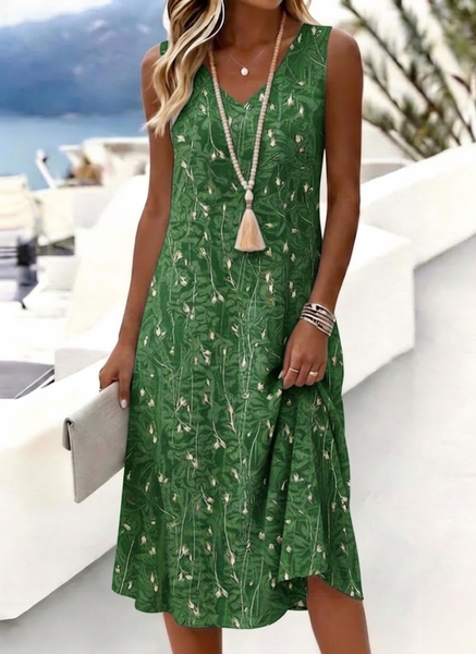 Women Floral Summer Dress V Neck Sleeveless Tank A-Line Dress, Green, Dresses
Women Floral Summer Dress V Neck Sleeveless Tank A-Line Dress, Green, Dresses