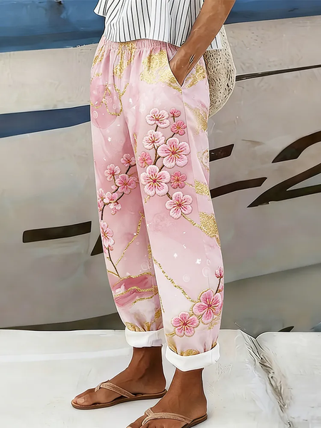 Women Floral Long Pants Casual Spring/Fall Trousers, Pink, Pants
Women Floral Long Pants Casual Spring/Fall Trousers, Pink, Pants