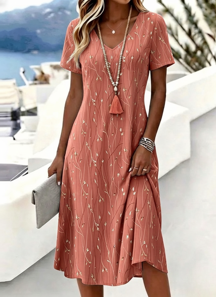 Women Floral Summer Dress V Neck Short Sleeve Fit & Flare Dress A-Line Dress, Coral, Dresses
Women Floral Summer Dress V Neck Short Sleeve Fit & Flare Dress A-Line Dress, Coral, Dresses