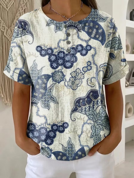 Women Abstract Short Sleeve Tee T-shirt Crew Neck Printing Vintage Summer Top, White, T-Shirts
Women Abstract Short Sleeve Tee T-shirt Crew Neck Printing Vintage Summer Top, White, T-Shirts