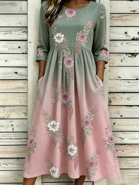 Women Floral Half Sleeve Crew Neck Printing Dress Daily Casual Maxi H-Line Summer Dress, As picture, Casual Dresses
Women Floral Half Sleeve Crew Neck Printing Dress Daily Casual Maxi H-Line Summer Dress, As picture, Casual Dresses
