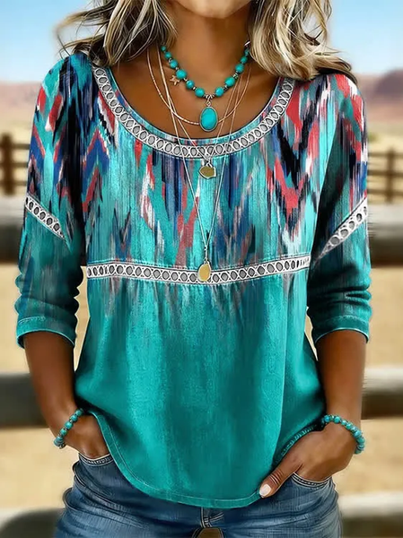Crew Neck Half Sleeve Abstract Printing Regular Micro-Elasticity Loose Blouse For Women, Green, Blouses
Crew Neck Half Sleeve Abstract Printing Regular Micro-Elasticity Loose Blouse For Women, Green, Blouses