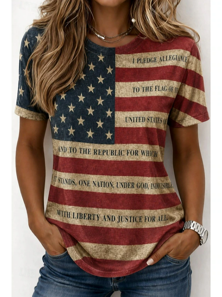 Women Independence Day (Flag) Short Sleeve Tee T-shirt Crew Neck Printing Casual Graphic Tee Summer Top, As picture, T-Shirts
Women Independence Day (Flag) Short Sleeve Tee T-shirt Crew Neck Printing Casual Graphic Tee Summer Top, As picture, T-Shirts