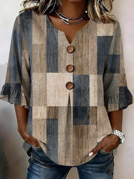 V Neck Half Sleeve Abstract Printing Regular Micro-Elasticity Regular Fit Blouse For Women, As picture, Blouses
V Neck Half Sleeve Abstract Printing Regular Micro-Elasticity Regular Fit Blouse For Women, As picture, Blouses