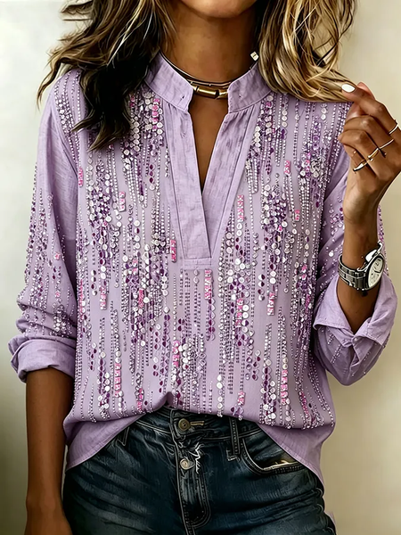 Women Abstract V Neck Long Sleeve Blouse Printing Vintage Daily Spring/Fall Top, Purple, Blouses
Women Abstract V Neck Long Sleeve Blouse Printing Vintage Daily Spring/Fall Top, Purple, Blouses